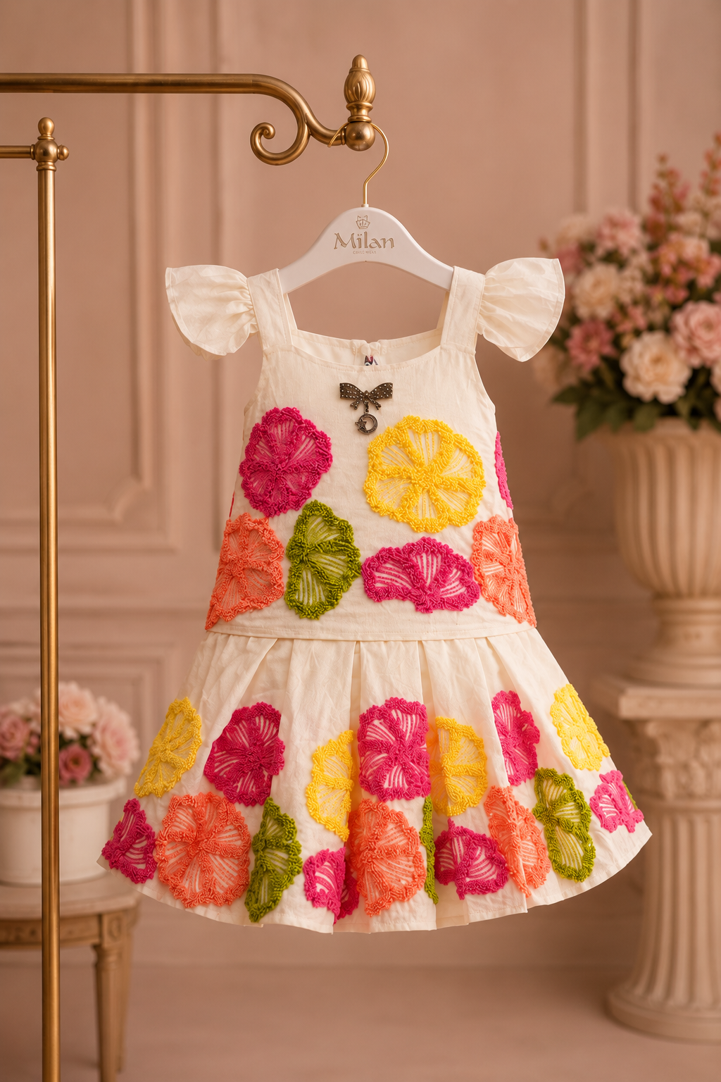 Glow Garden Embroidered Girls Co-Ord Set | Premium Party Wear | 6 Months–3 Years