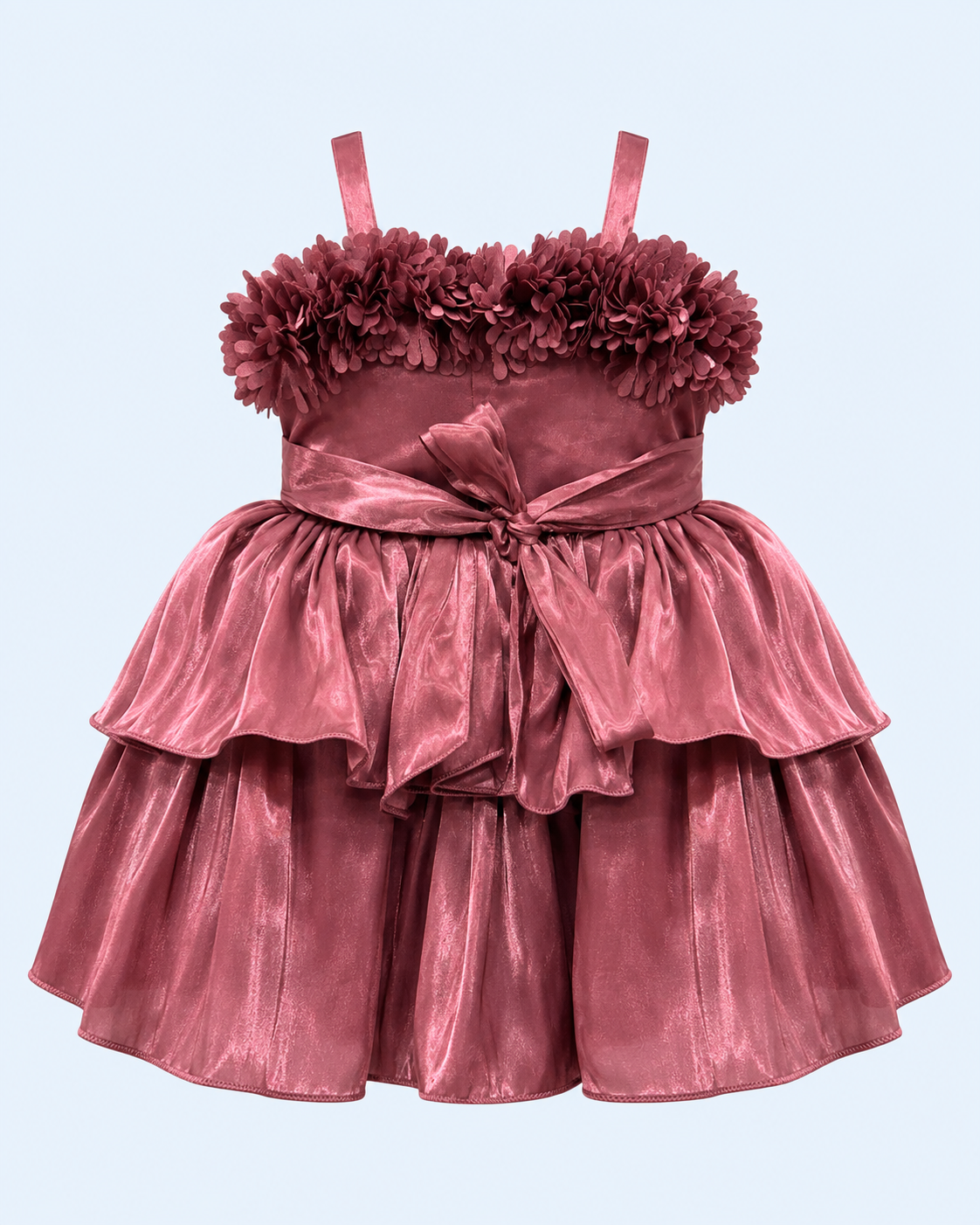 Mauve Blossom 3D Floral Party Frock
