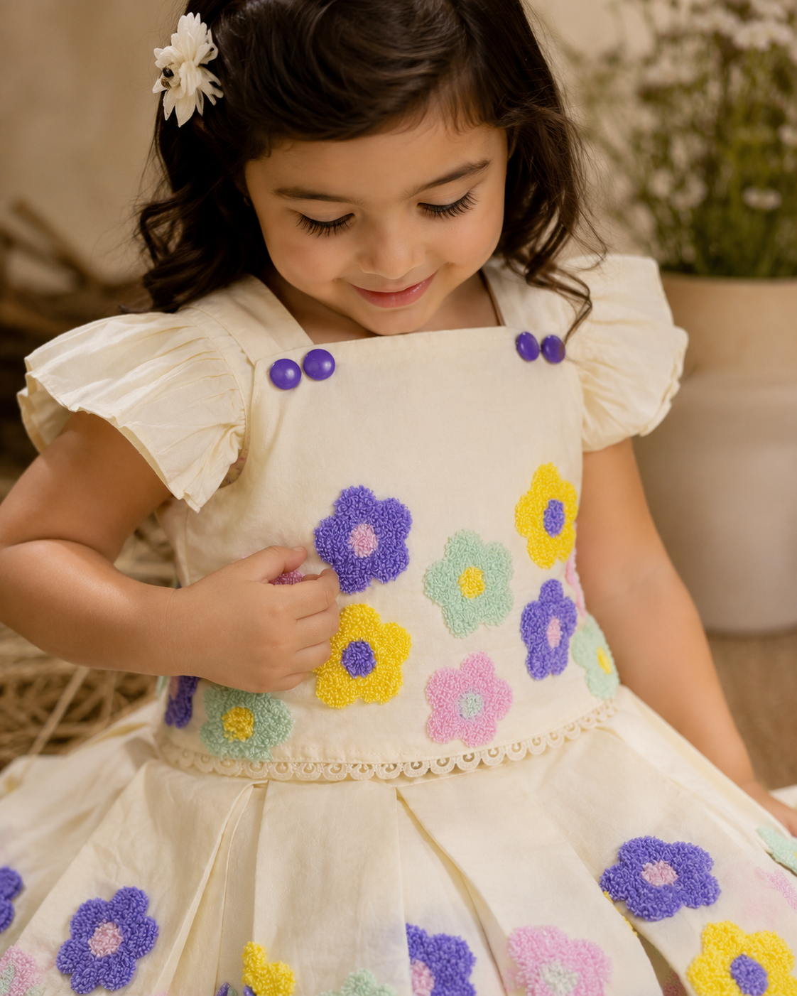 Daisy Dream Floral Skirt Co-Ord Set for Girls