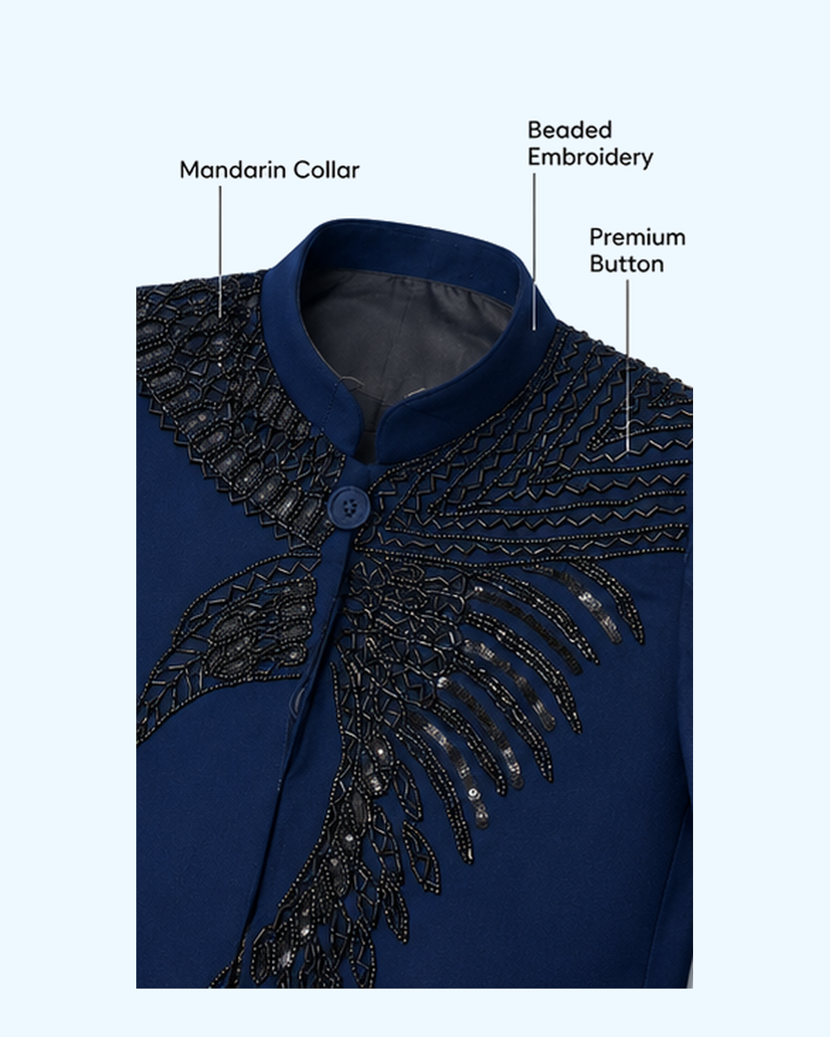Midnight Plume Beaded Jodhpuri Suit Set