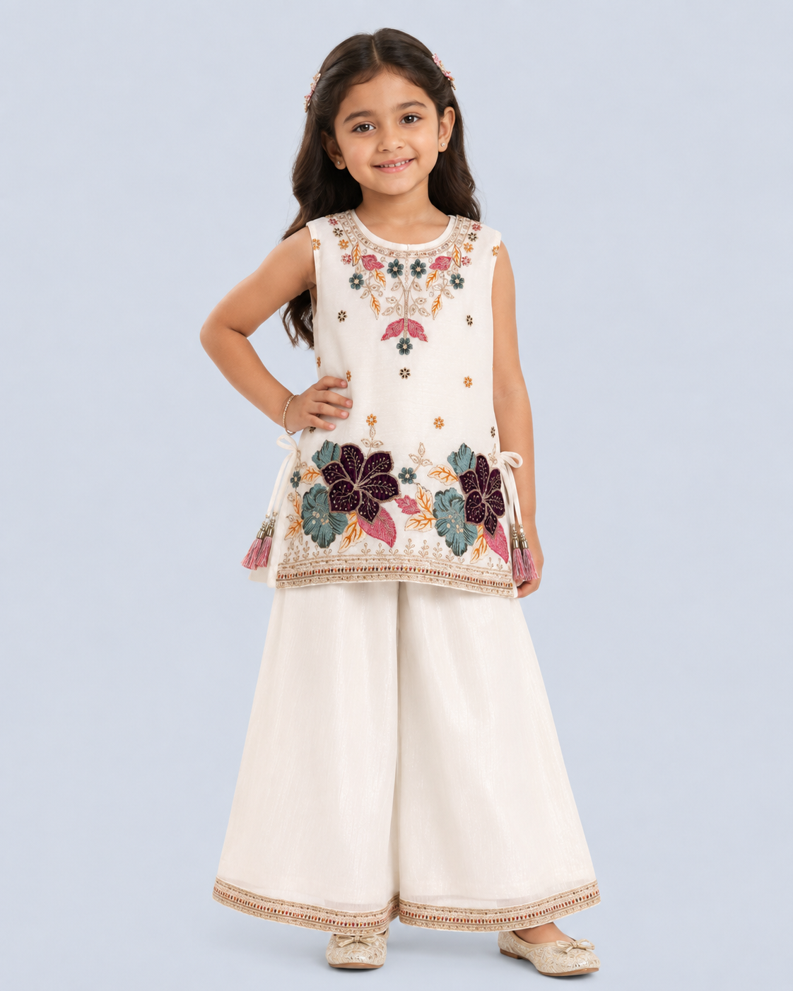 girls ethnic palazzo suit set Tulip 3870