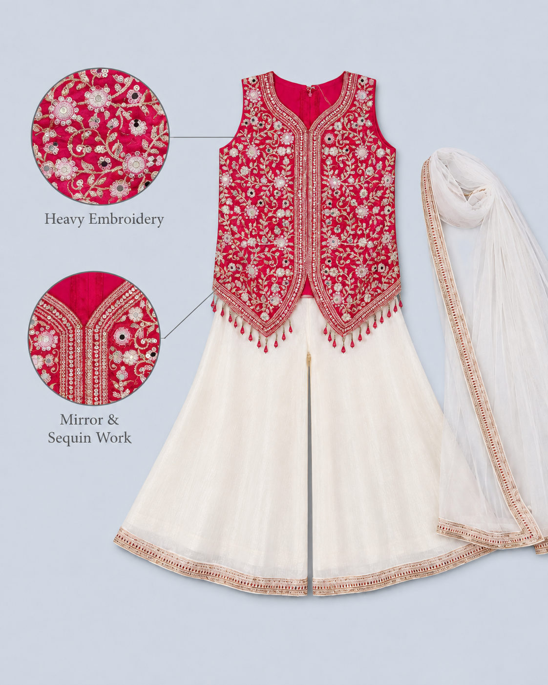 girls ethnic palazzo suit set Tulip 3890