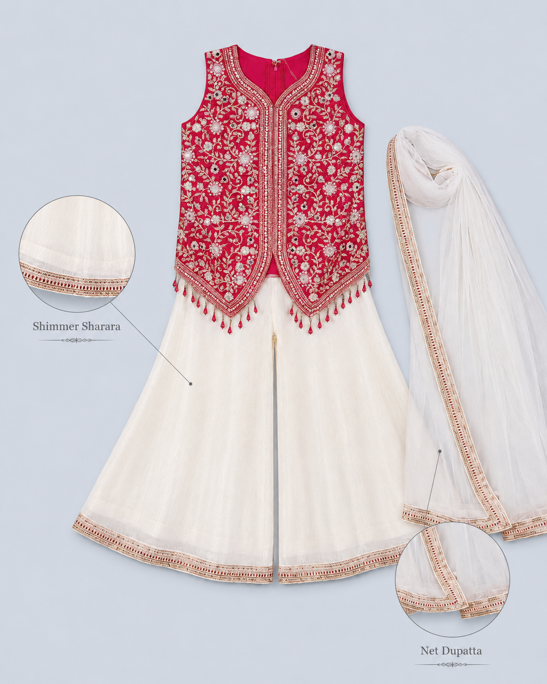girls ethnic palazzo suit set Tulip 3890