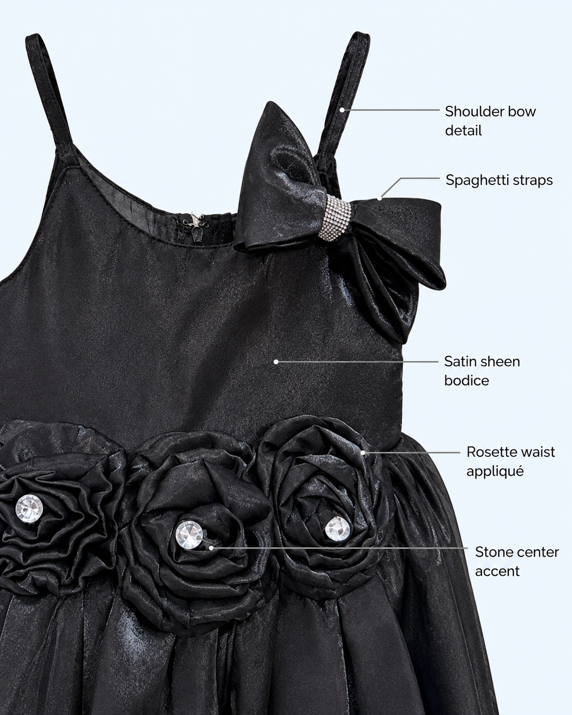 Midnight Rose Girls Party Dress