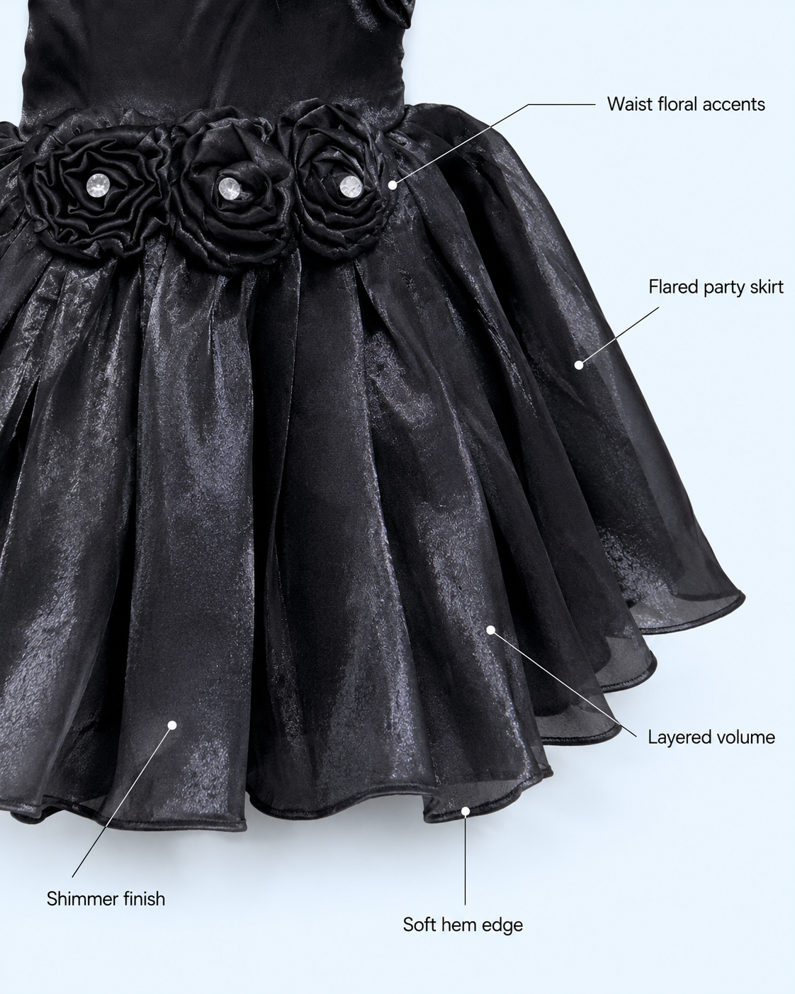 Midnight Rose Girls Party Dress