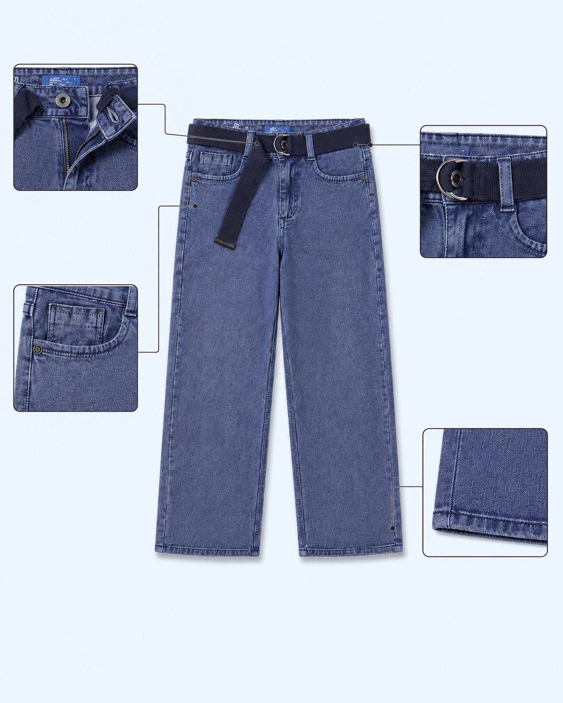 Boys Baggy Jeans - Powder Blue Kick-4702