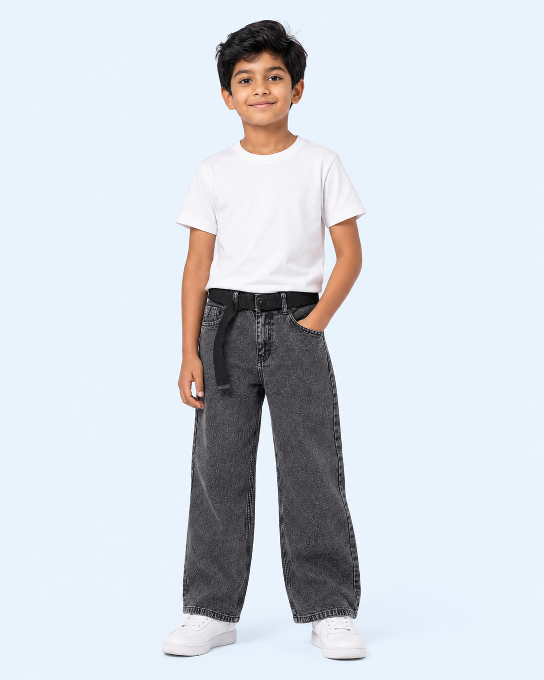 Boys Baggy Jeans - Black Kick-4702