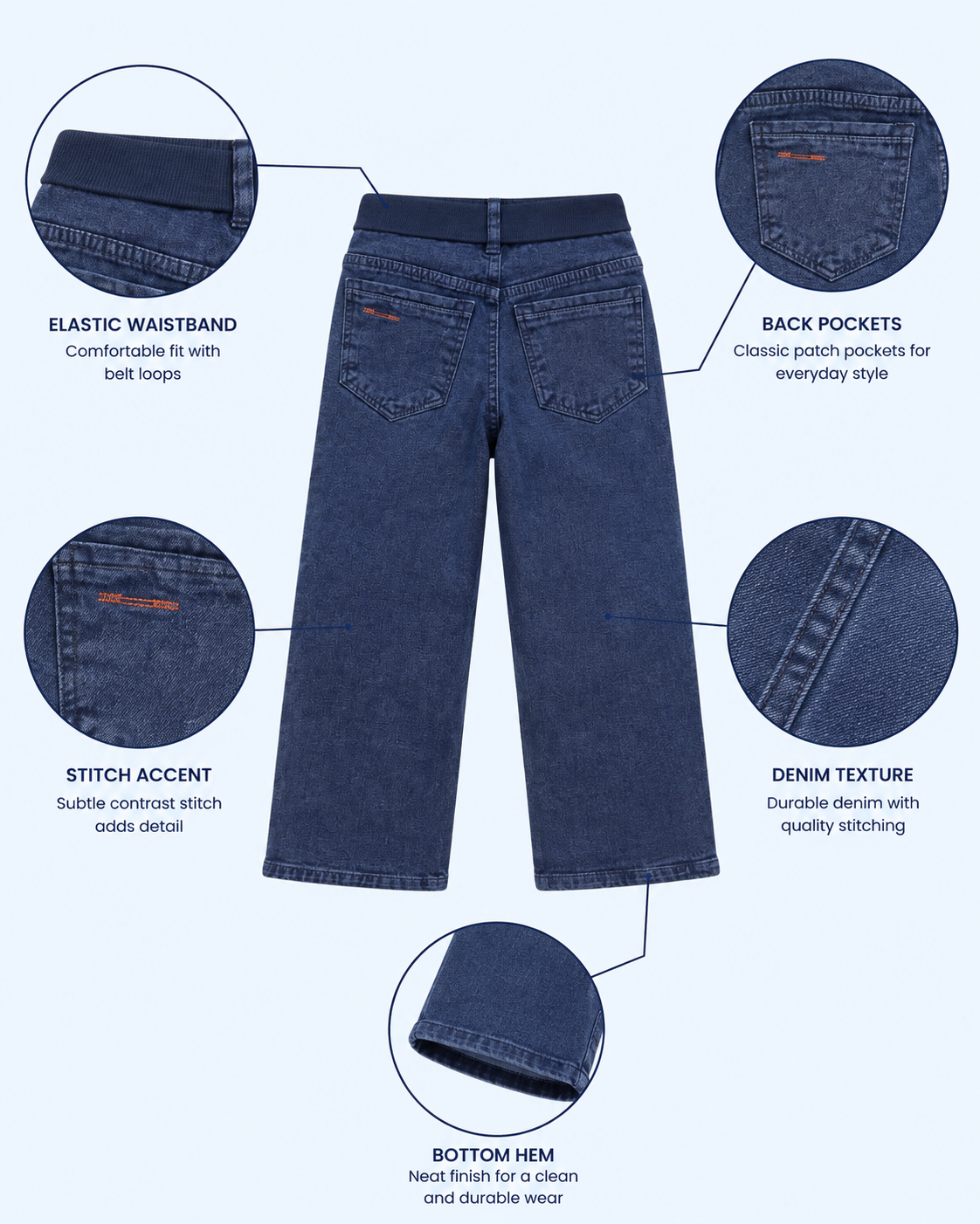 Boys Baggy Jeans - Blue Kick-4702