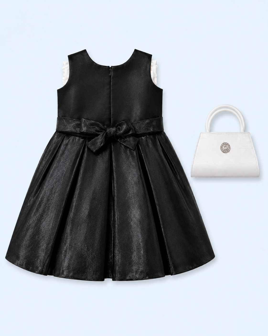 Midnight Ivory Rosette Party Dress