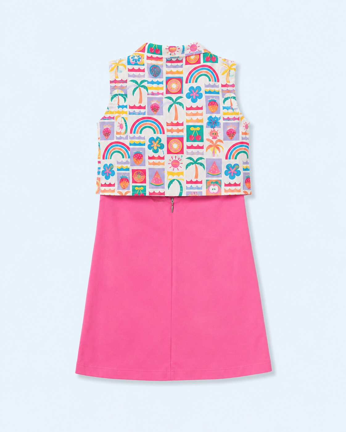 Tropical Pop Vest Dress Set with Matching Handbag