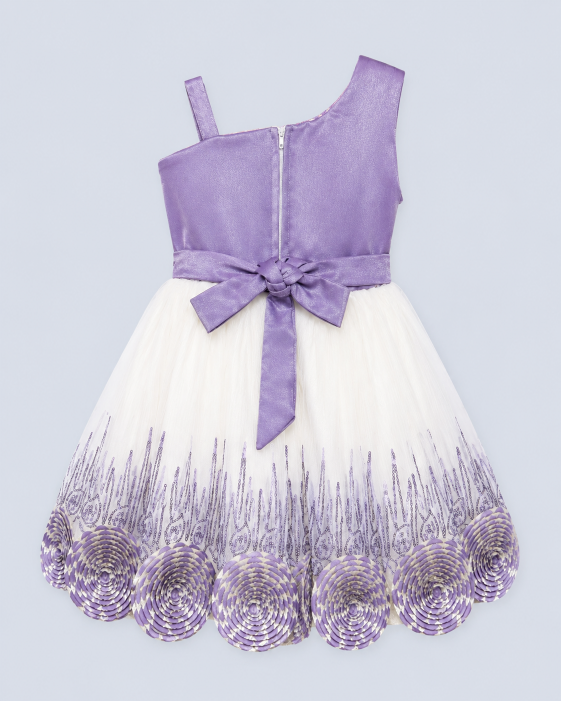 Lavender Sequin Floral Tulle Party Dress for Girls