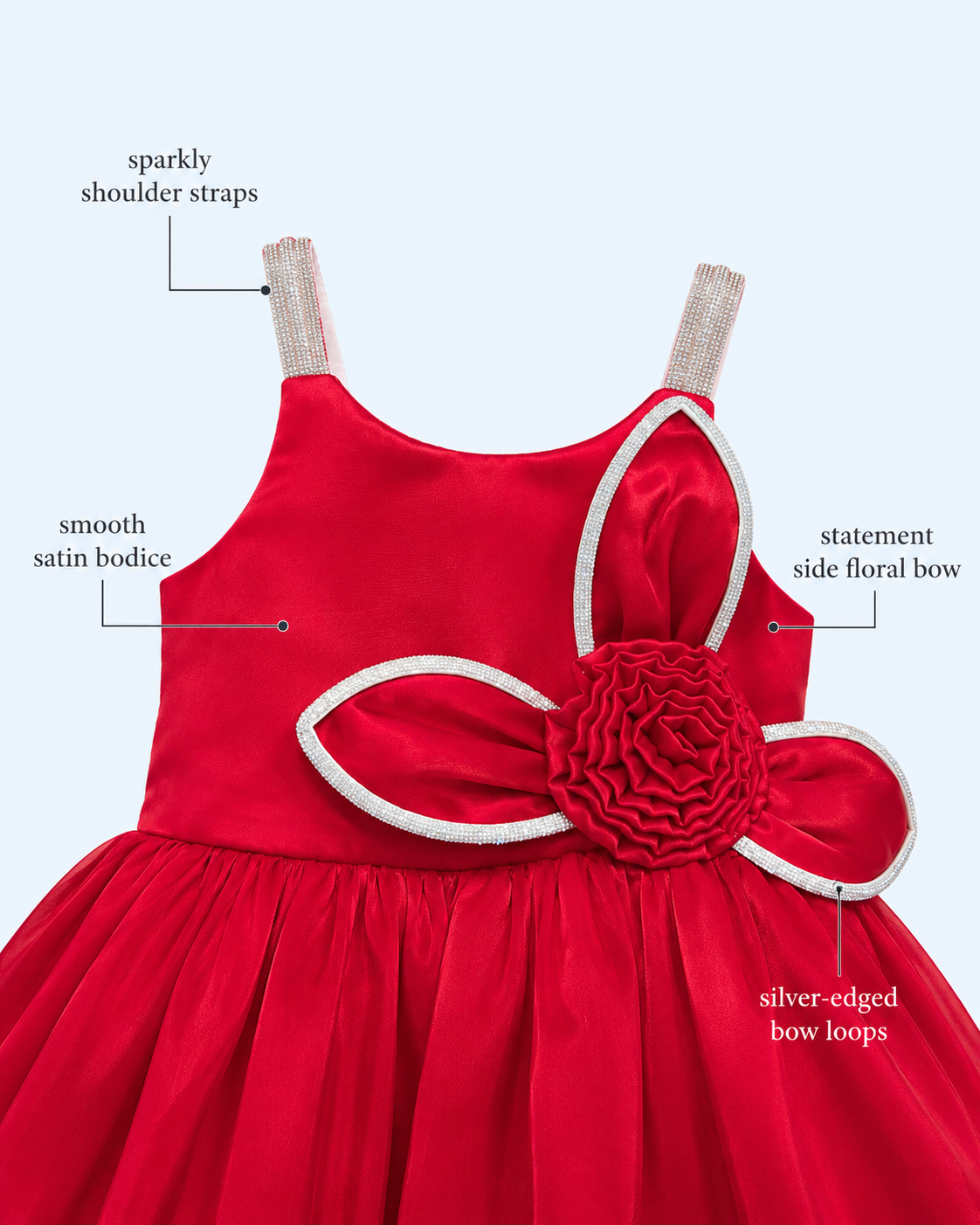 Ruby Bloom Crystal-Strap Party Frock