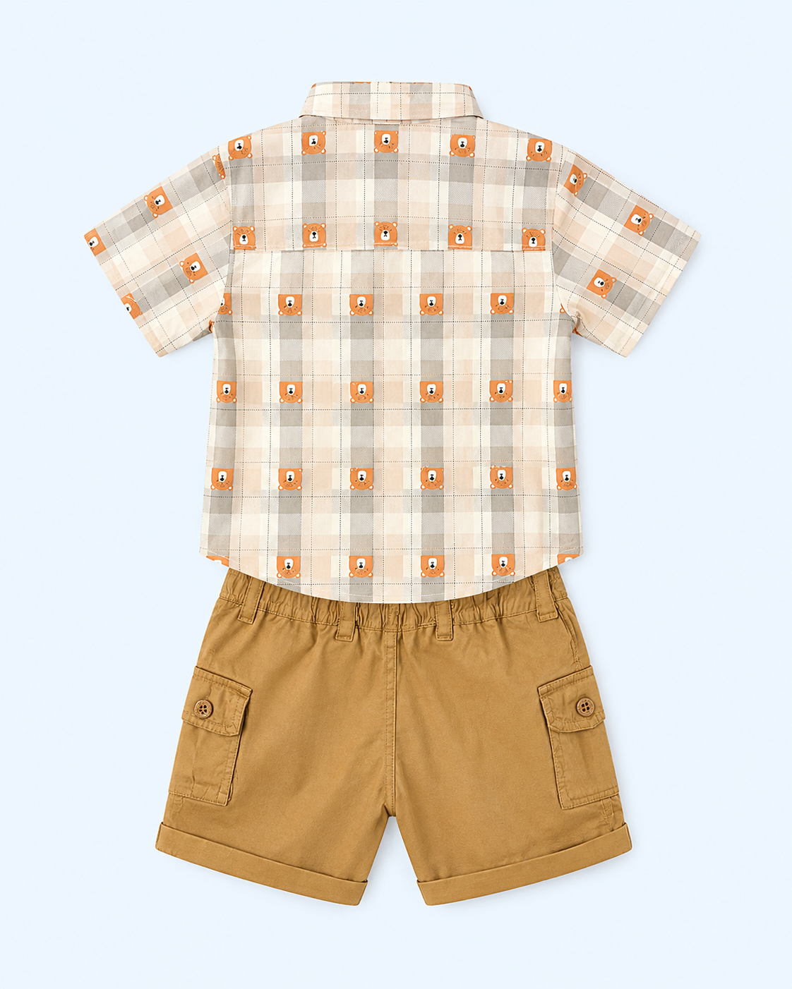 Teddy Check Boys Cargo Co-ord Set - CTM/2247