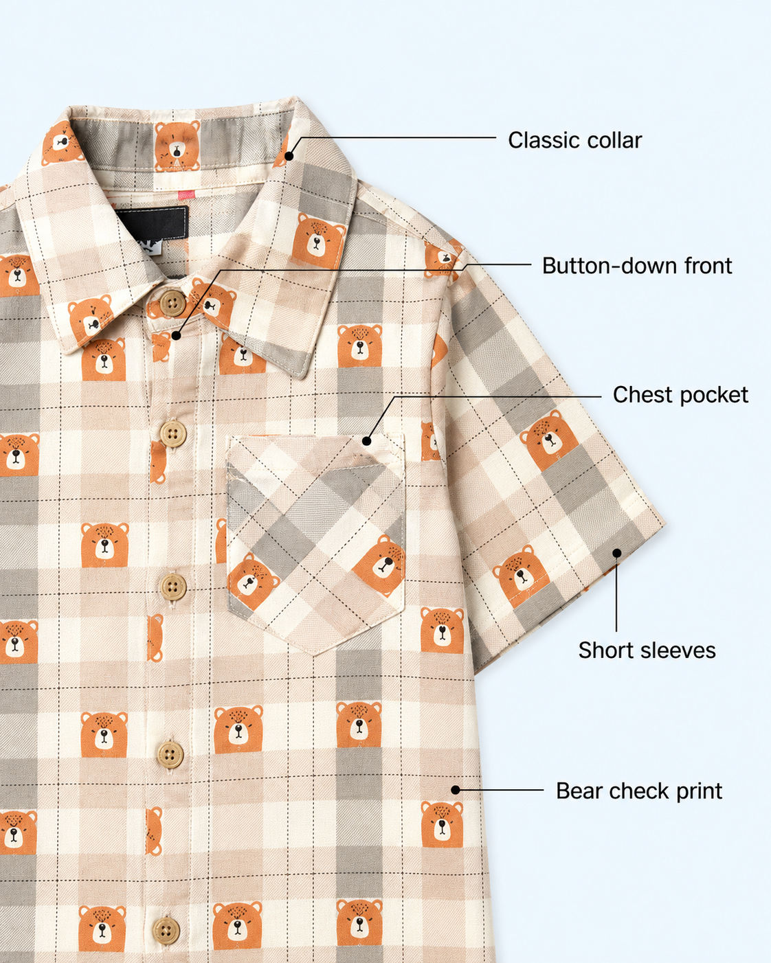 Teddy Check Boys Cargo Co-ord Set - CTM/2247