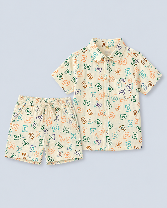 Alphabet Splash Summer Co-ord Set - CTM/COD/2197