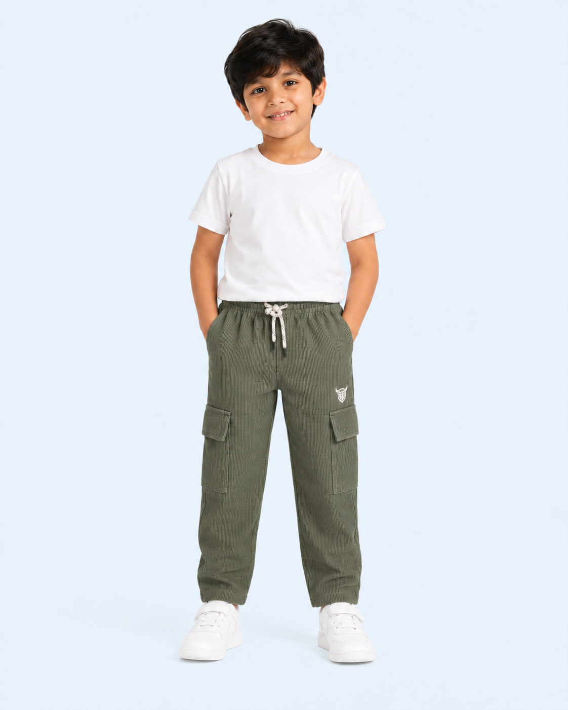 Urban Flex Ribbed Cargo Pants for Kids - CHK-DVN