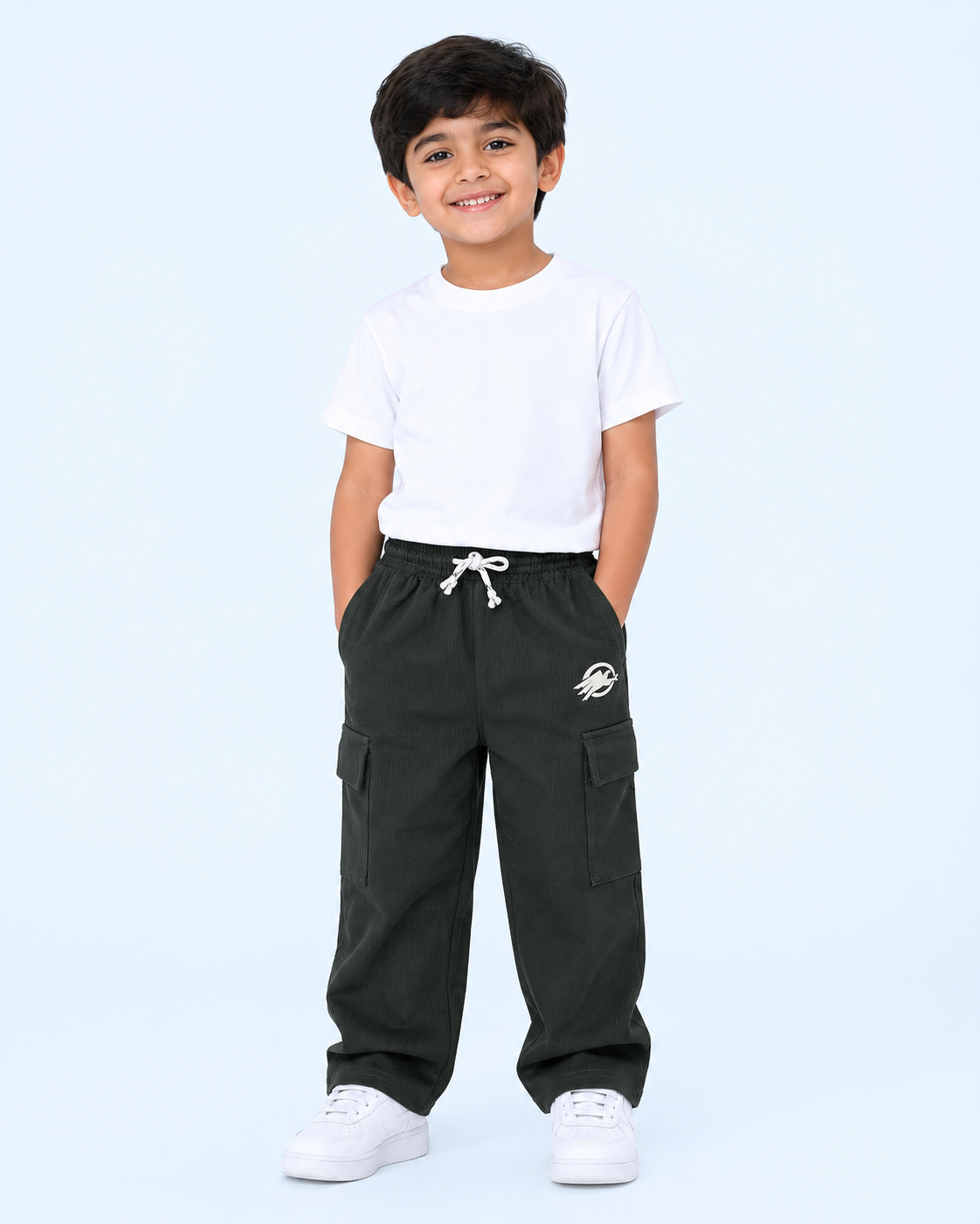 Urban Flex Ribbed Cargo Pants for Kids - CHK-DVN