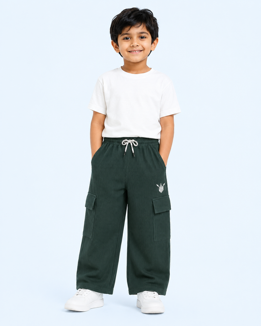 Urban Flex Ribbed Cargo Pants for Kids - CHK-DVN