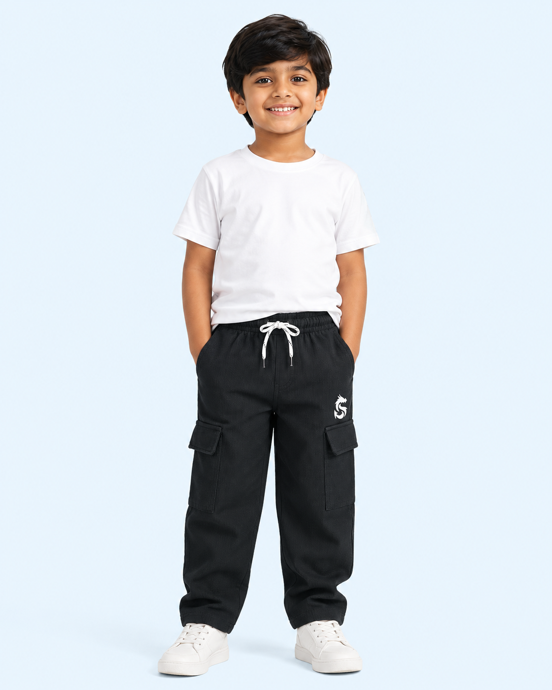 Urban Flex Ribbed Cargo Pants for Kids - CHK-DVN