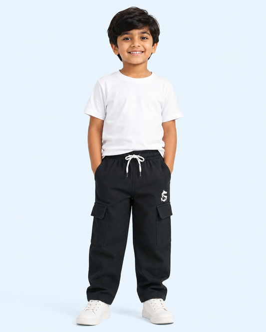 Urban Flex Ribbed Cargo Pants for Kids - CHK-DVN