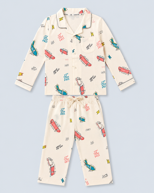 Wavy AdventureDreams™ Premium Kids Cotton Night Suit Set