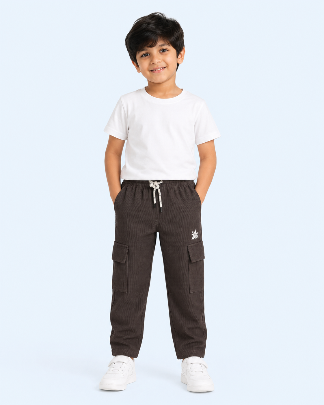 Urban Flex Ribbed Cargo Pants for Kids - CHK-DVN