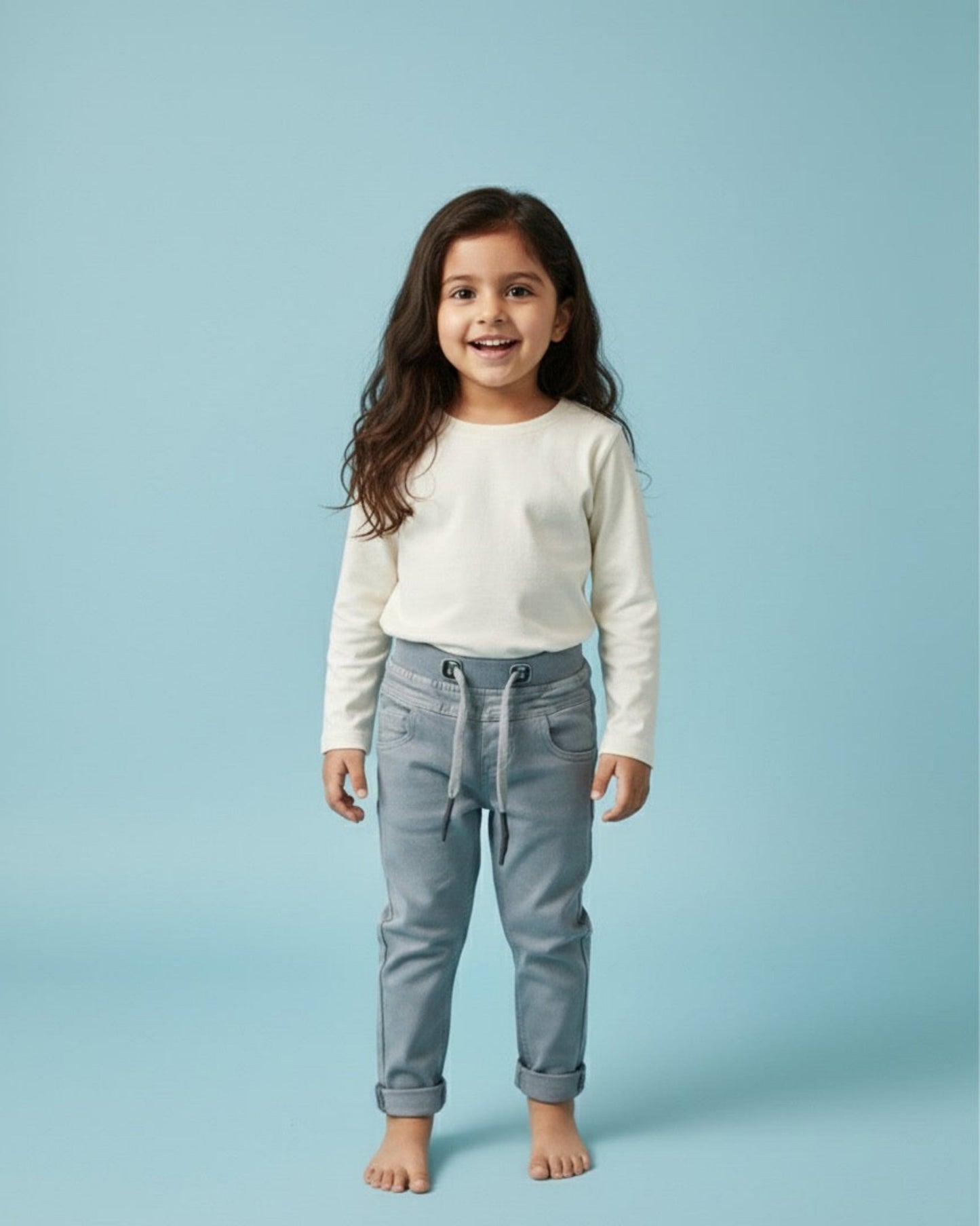 Super-stretch SoftGrip Relax Fit Unisex Denim Pants - Grey