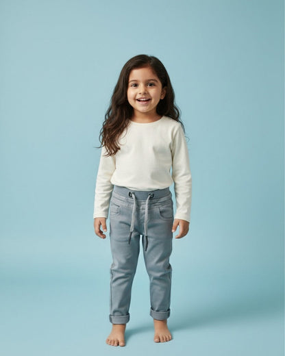 Super-stretch SoftGrip Relax Fit Unisex Denim Pants - Grey