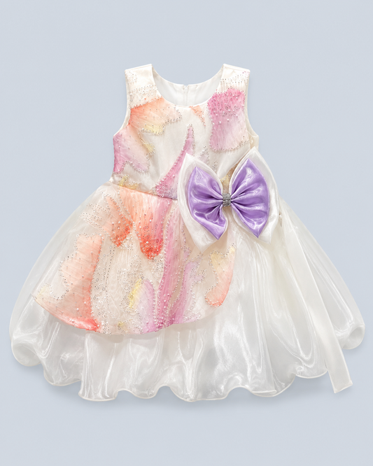Pastel Petal Party Dress For Girls