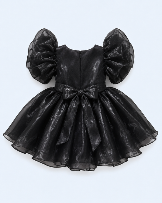 Midnight Golden Bloom Party Dress