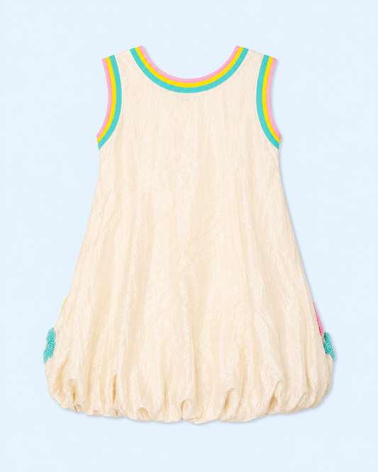 BloomPop Ivory Floral Bubble Dress