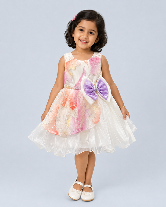 Pastel Petal Party Dress For Girls