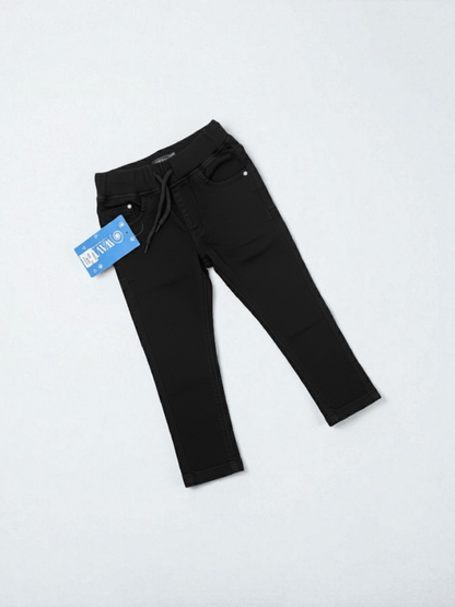 Super-stretch SoftGrip Relax Fit Unisex Denim Pants - Black