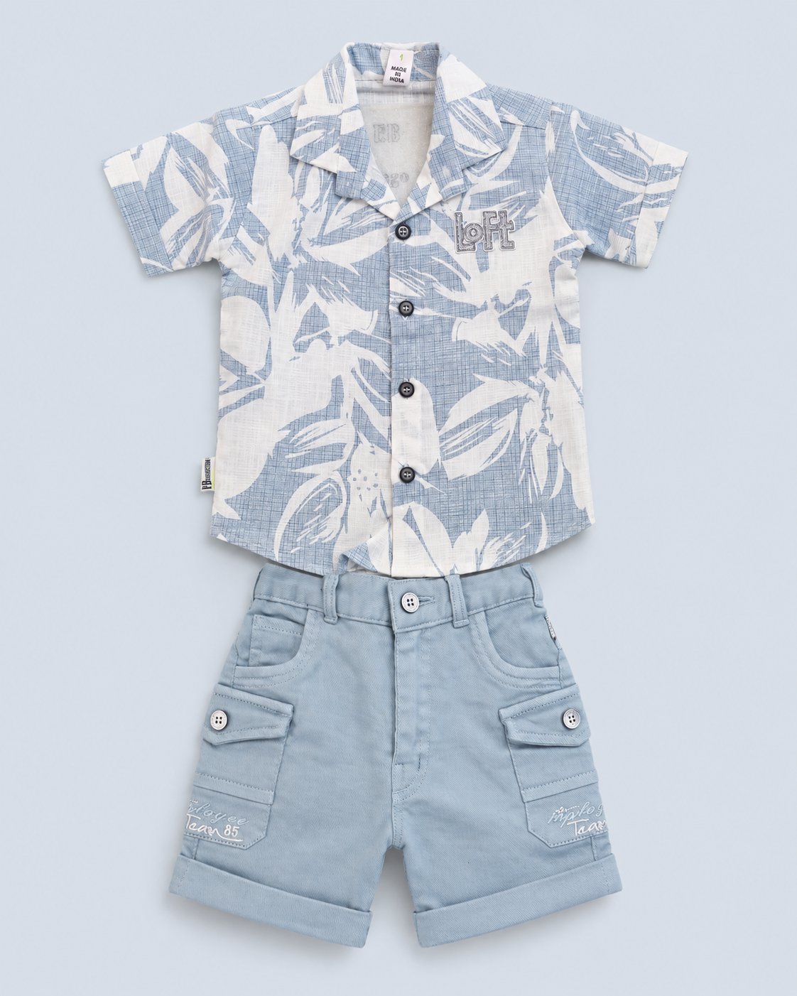 Bluehaven Tropic Boys 2-Piece Cargo Set – Powder Blue 7673