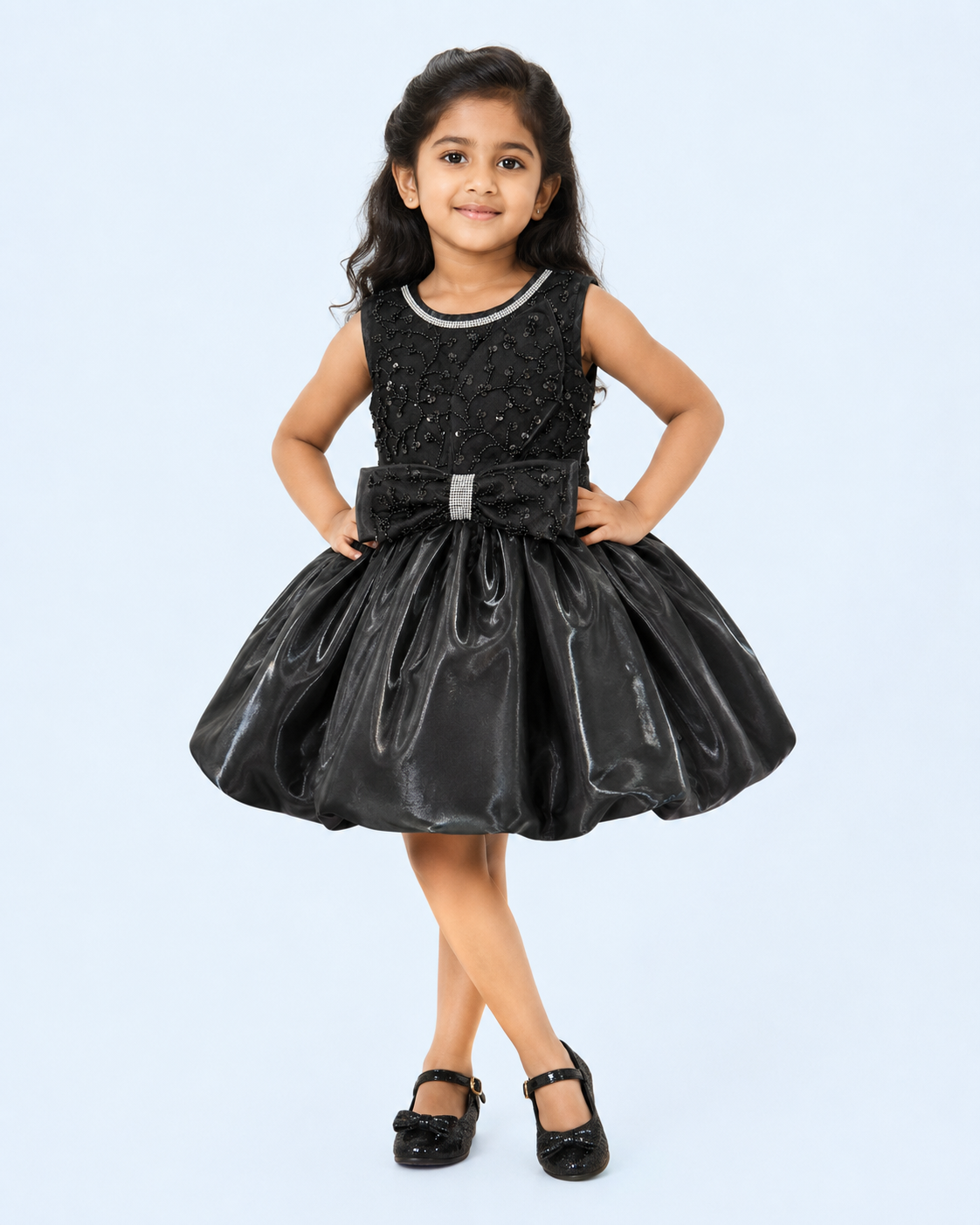 Girls flashy short frock merat 3732