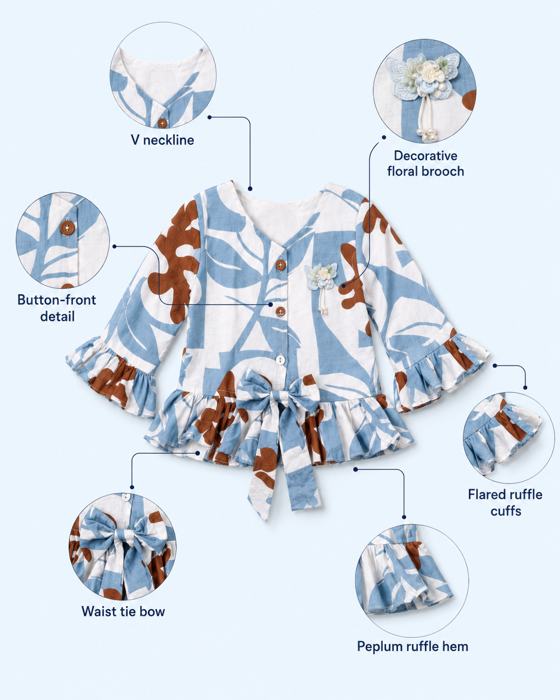 Blue Terra Bloom Girls Co-Ord Set 8082